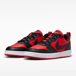 Nike Court Borough Low Recraft in Red and Black size 4 Youth